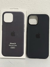 Genuine Apple Silicone Soft Case with MagSafe for Apple iPhone 15 6.1" BLACK