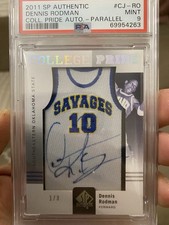 2011-12 SP Authentic College Pride Auto Dennis Rodman /3 Auto Patch Psa 9