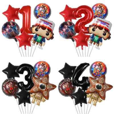 6 Stck. Stranger Things Alter Zahl Latex & Folie Ballons Party Dekoration Ballons