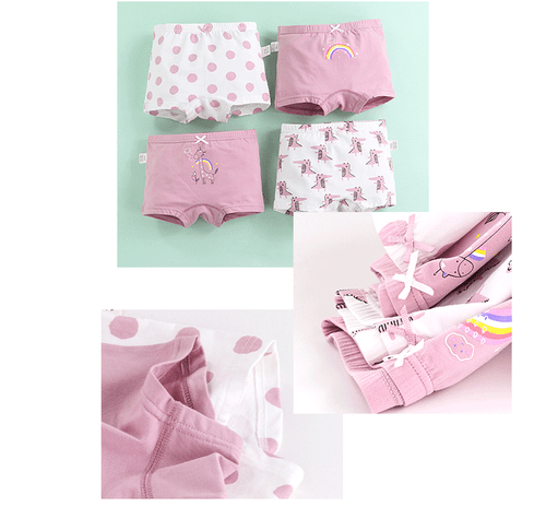 4-Pack Children Panties Girls' Underwear Soft Fit Cotton Boyshorts Boxer Briefs - Picture 15 of 40