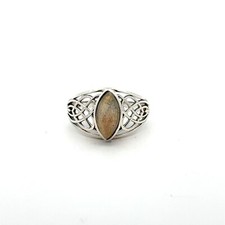 Sterling Silver Labradorite Ring Size 9.25 -Stone 6 x12mm