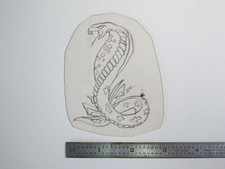 vtg 1960s 70s Tattoo Flash acetate stencil Cobra signed GM SN1