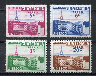 37302) GUATEMALA 1960 MNH** UNESCO & Eiffel Tower 4v