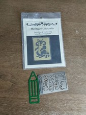 Paula Hallinan Brass Stencil "Racoon" 1 3/4"x2 1/2, pencil craft tools 3pcs.