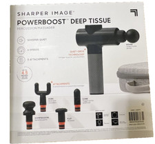 Black Sharper Image Powerboost Deep Tissue Massage Gun - Missing Charger