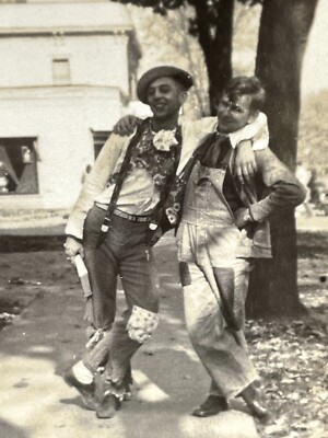 PA Photograph Handsome Men Embrace Hug Hobo's Bums 1930's Costumes