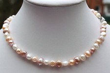 BR2B 8-9 mm Süßwasser Perle Schmuck Perlenkette Halsketten Ketten Collier Barock