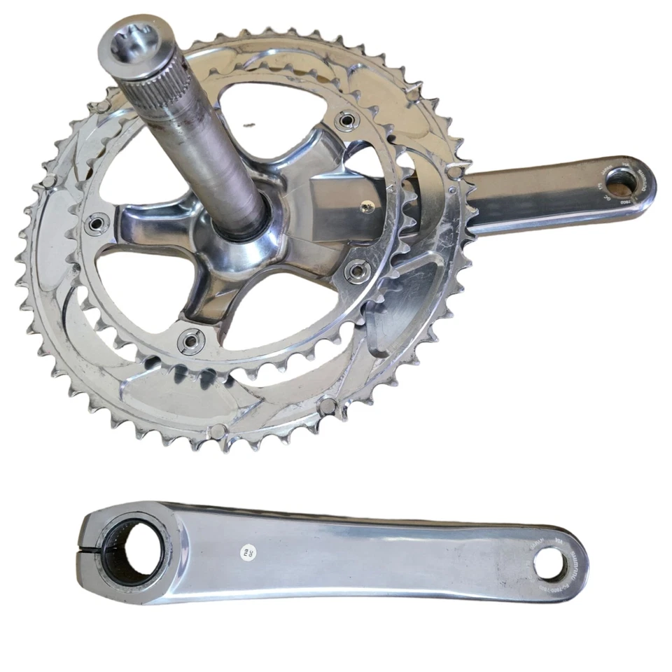 Кривошипная система Shimano FC-7800 Dura Ace 53T 39T 175 мм Полированное Серебро Дорожный велосипед - Изображение 3 из 4