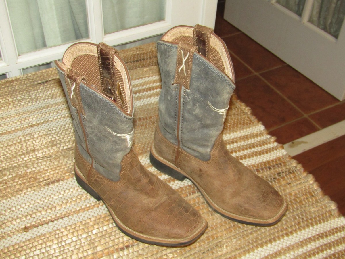 Twisted X Western Boots Youth Square Toe Distressed Cross  display picture 3