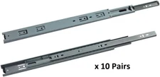 10 Pair- Full Extension 75 lb capacity Ball Bearing Drawer Slide 12"-24"
