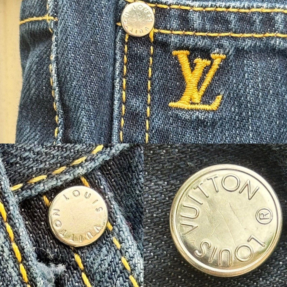 LOUIS VUITTON LV STRAIGHT FIT BLUE DENIM BUTTON FLY JEANS