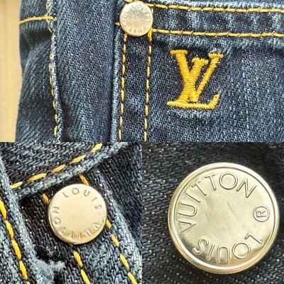 LOUIS VUITTON LV STRAIGHT FIT BLUE DENIM BUTTON FLY JEANS