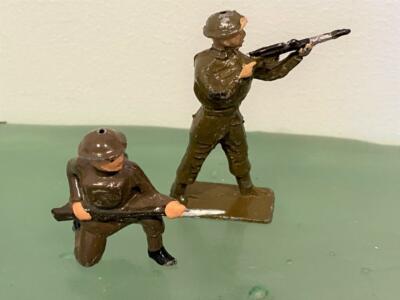 Lead Soldier Vtg WWI 9 pc Lot Made in England, Authenticast Erie