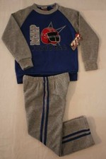 Boys 2 Piece Outfit Size 4 Sweatshirt Pants Set Blue Gray Football MVP Sweats