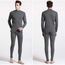 Mens Thermal Underwear Set Top & Cotton Sweat Quick Drying Thermo Base Layer