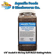 Axolotl 5-lbs 1/8" Soft Moist Sinking Pellets for Axolotls, Snails. Rangen Jar