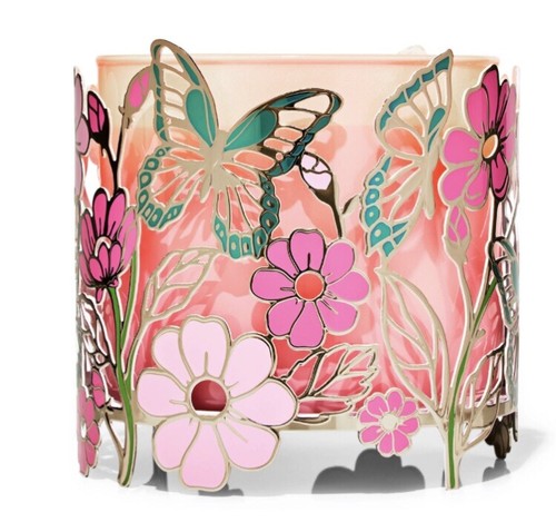 BATH & BODY WORKS BUTTERFLIES IN THE GARDEN 3 WICK CANDLE HOLDER NEW - 第 3/3 張圖片