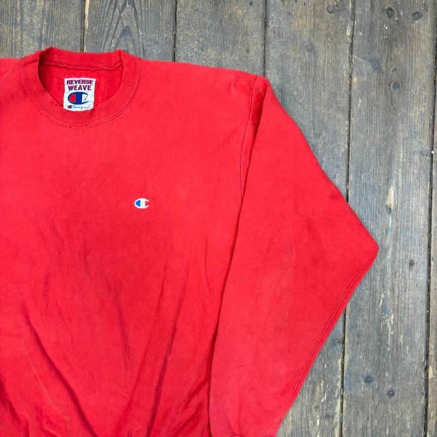 Champion Sweatshirt Y2K Reverse Weave Pull Over Jumper, Red, Mens XL image 2