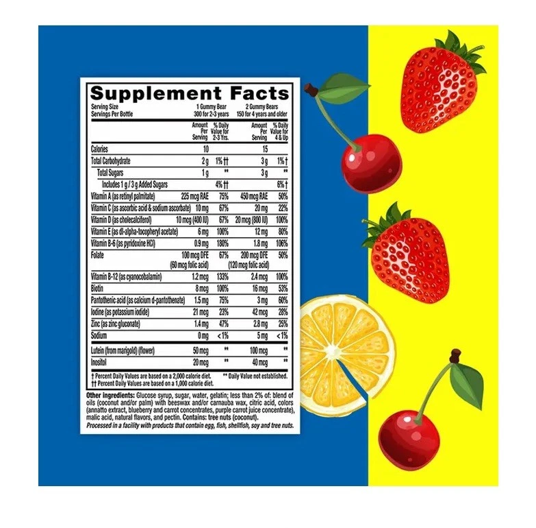 300 Lil Critters IMMUNE GUMMY VITES Diario Multi Vitaminas A B C D E Gomitas de Zinc Foto 3 de 4