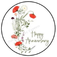 HAPPY ANNIVERSARY ENVELOPE SEALS LABELS STICKERS PARTY FAVORS