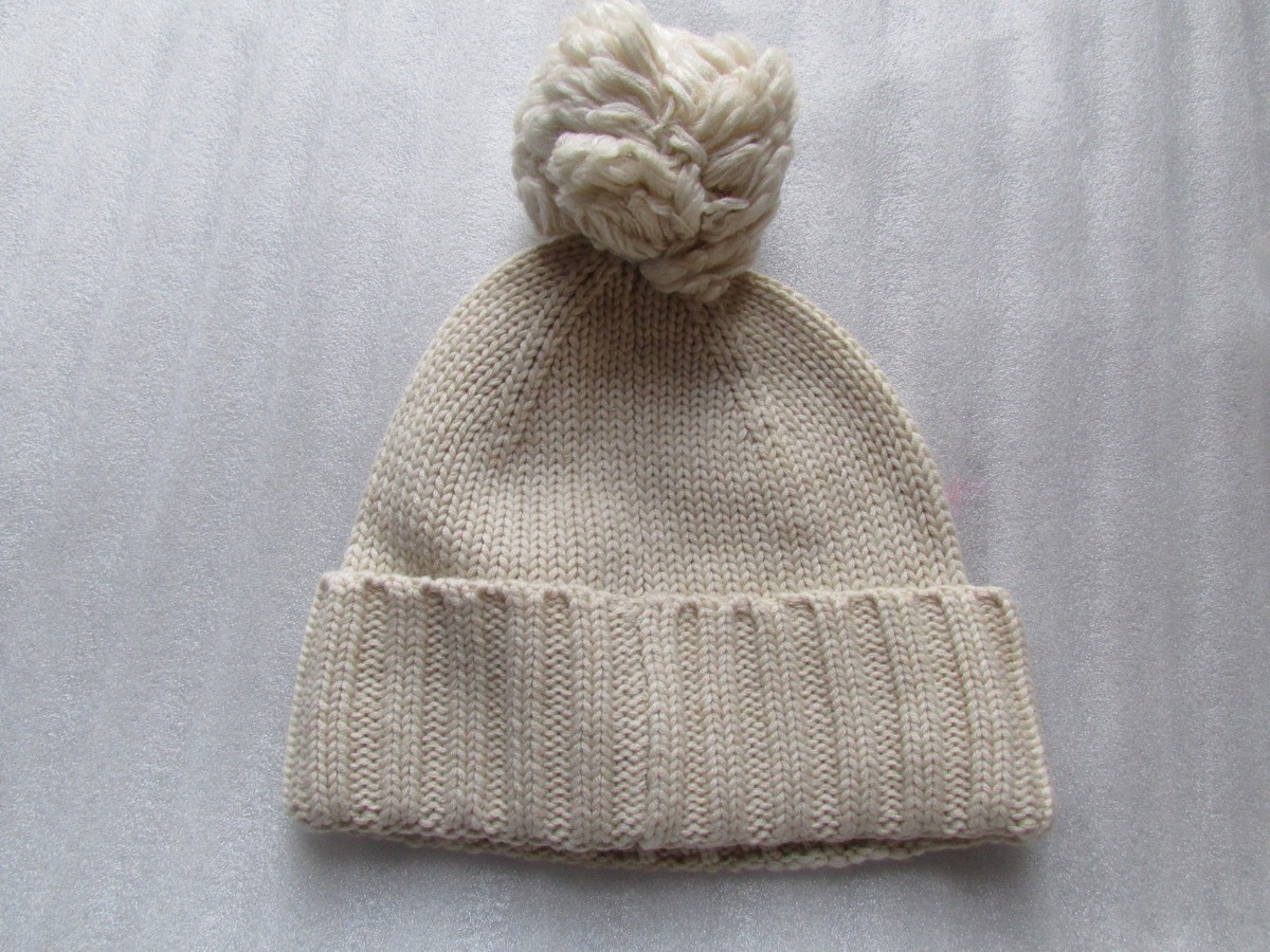 UGG Rib Stitch Knit Pom Lined Hat Cap WIth Ear Flaps Cream Color EUC One Size UGG Women main image 4