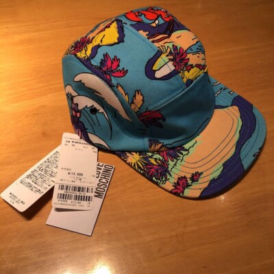 Unused tagged authentic LOVE MOSCHINO cap, blue, multicolor hat made in Turkey