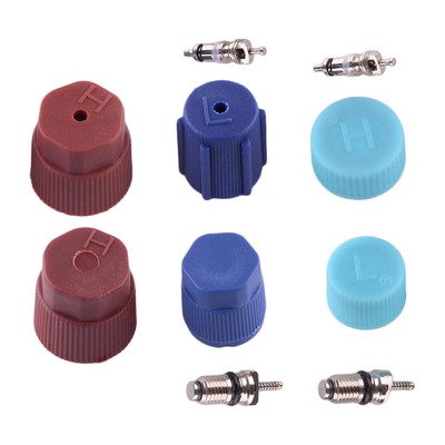 AC A/C System Cap & Valve Cores Rapid Seal Kit Air Conditioning Service New