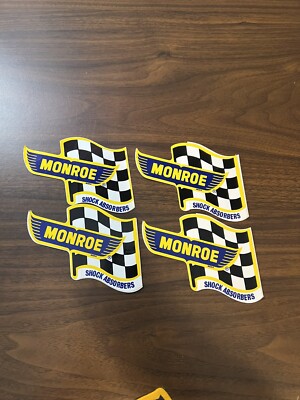 Monroe Sticker Shocks MONROE Shocks Flag - Set of 4 Original Vintage 1960’s 70's Racing ...