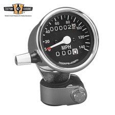 Mini Speedometer With 21ratio 140mph Black Face Fit For Harley Sportster 54-72