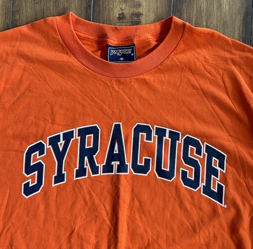 Vintage JANSPORT Syracuse University T-Shirt Men’s Size M Orange Spell Out Tee