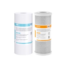 2 Pack 10"x4.5" Sediment Carbon Block Water Filter Whole House Replacement 5 m