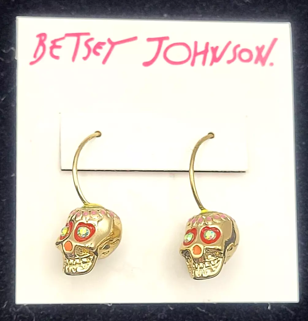 Betsey johnson sugar skull earrings clearance