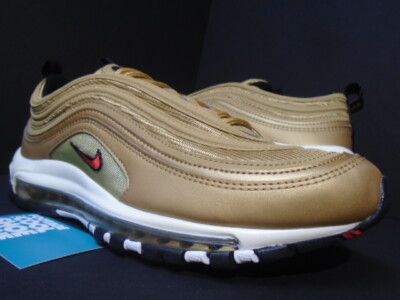 2017 NIKE AIR MAX 97 OG QS METALLIC GOLD RED SILVER OFF WHITE 884421-700 NEW 9.5