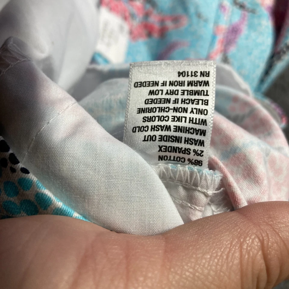 Pantalones cortos con estampado de peces Crown & Ivy para mujer talla 24W azul rosa Foto 4 de 4