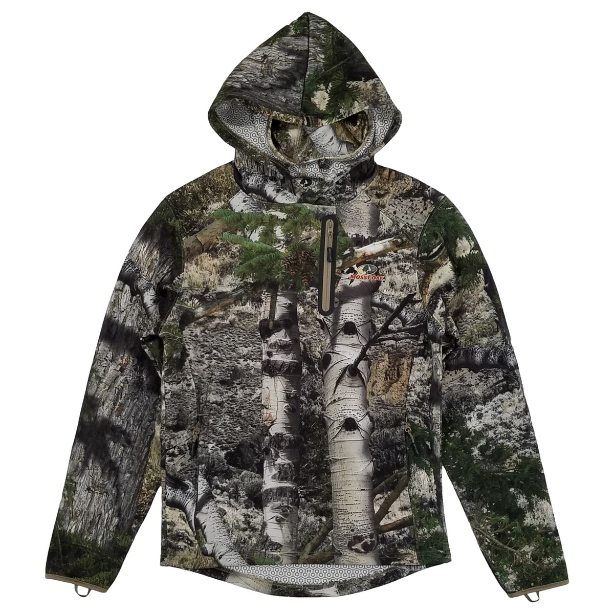 Mossy Oak Mens Mountain Country Camouflage Warming Hoodie with Neck Gaiter  3XL
