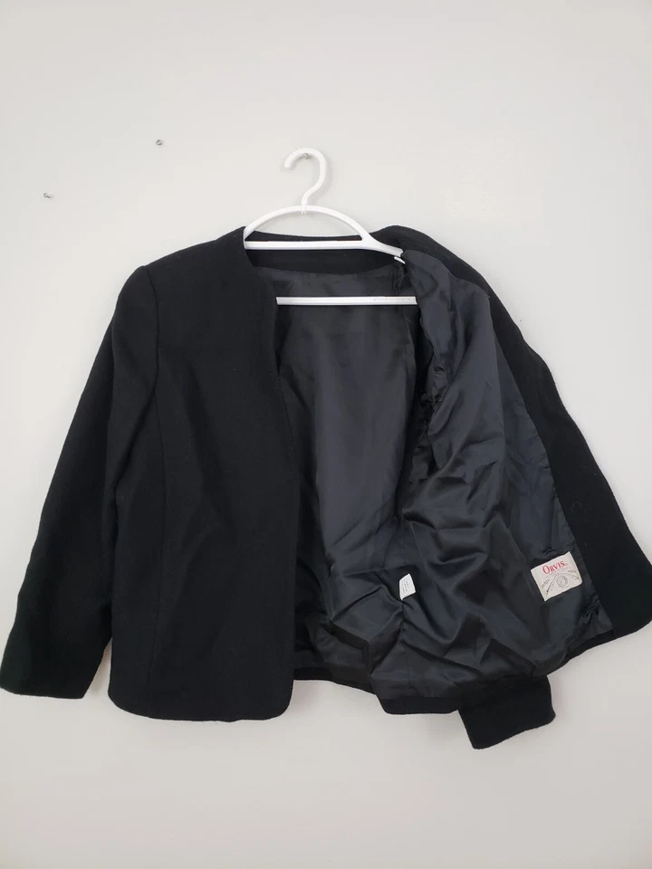 (N5) Blazer Orvis de Colección Para Mujer Talla 12 Frente Abierto Lana Oficina Sirena Cottagecore Foto 3 de 4