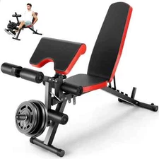 Adjustable Olympic Weight Bench with Leg Extension and Preacher Curl Pad, 800LBS