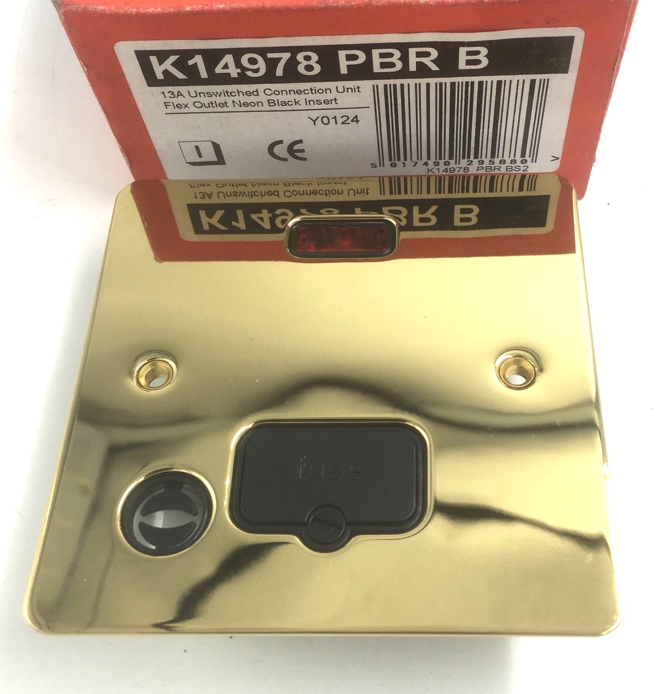MK EDGE POLISHED BRASS 13A CONNECTION UNIT UNSWITCHED NEON FLEX K14978 PBR B