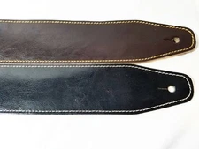 LEATHER GUITAR STRAP 2.5" WIDE, BLACK or BROWN