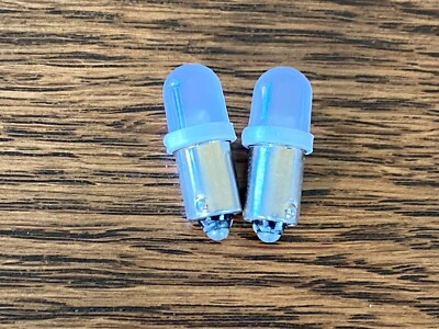 2 New White FROSTED Bayonet LED Lamp Light Bulbs 6v 6.3v 8v #47 #44 ...