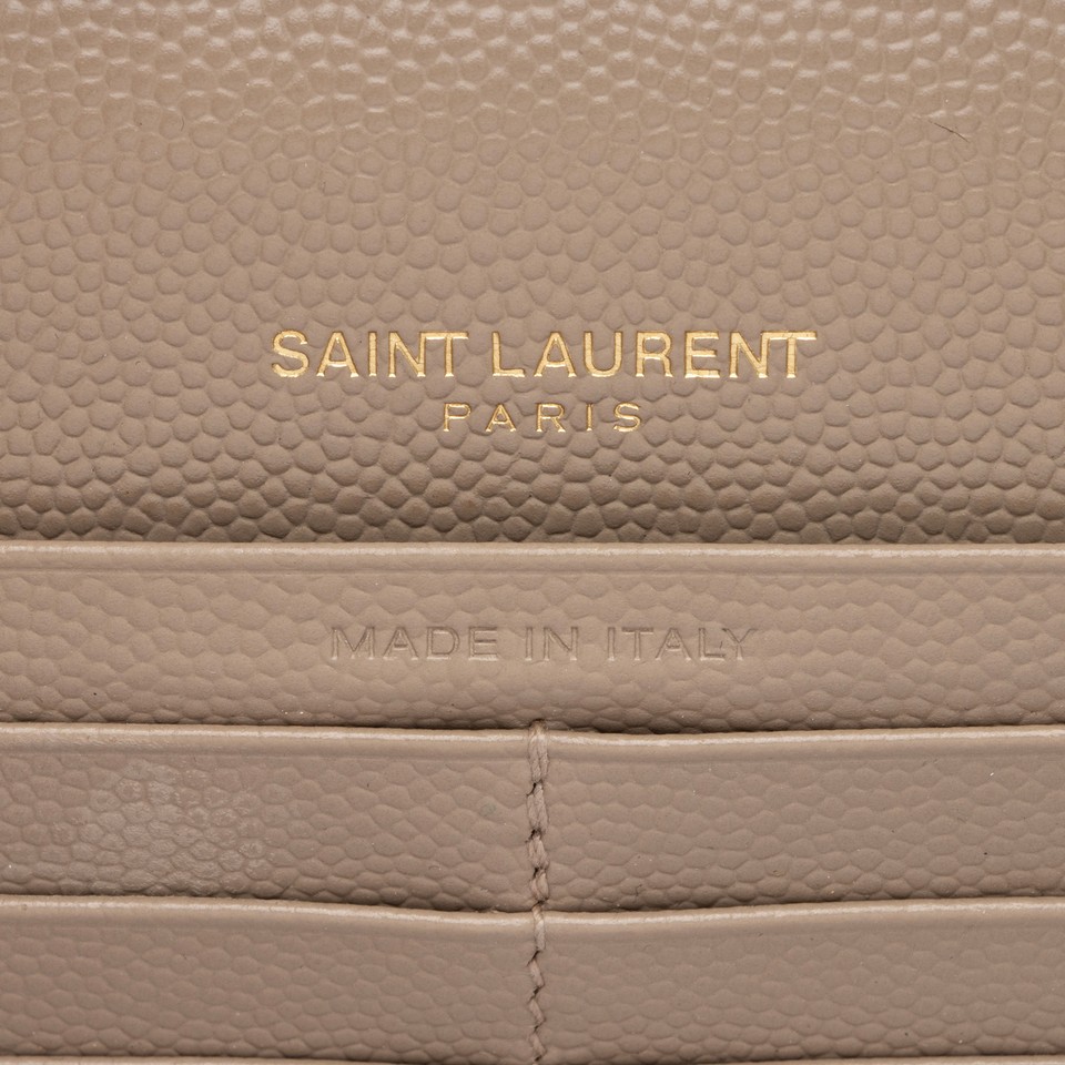 Saint Laurent Matelasse Grain de Poudre Monogram Chain Wallet FINAL