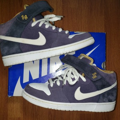 Nike SB Dunk Mid Purple Abyss/ White Size 9.5 | eBay