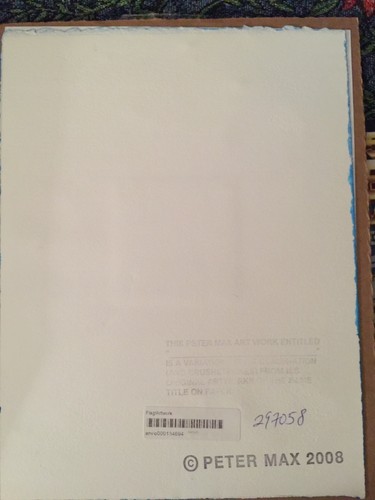PETER MAX "Flag" ORIGINAL MIXED MEDIA MINT COA - Picture 2 of 2