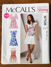 McCall's M7536 sewing pattern ladies skater dress in 4 variations