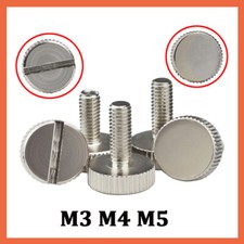 Knurled Thumb Screws Ni-Plated Hand Grip Knob Bolts M3 M4 M5 Slotted / Flat Head