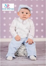 Baby Boy White Blue Smart Top Outfit Christening Christmas Party Newborn 18M