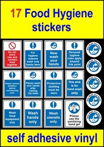 17 Food Hygiene Stickers Wash Your Hands Kitchen Public Staff Toilet Safety Sign Ebay