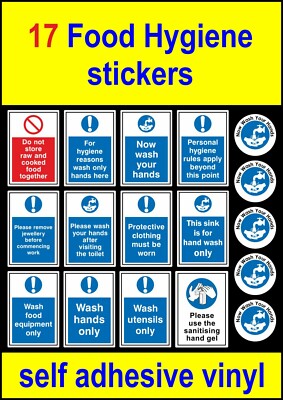 17 Food Hygiene Stickers Wash Your Hands Kitchen public ...
