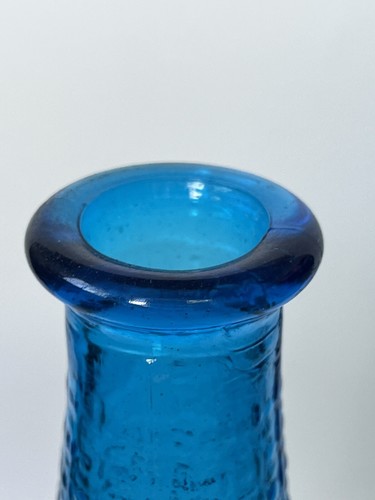 Empoli Blue Aztec Genie Glass Bottle Stopper Italy Decanter - Picture 6 of 10
