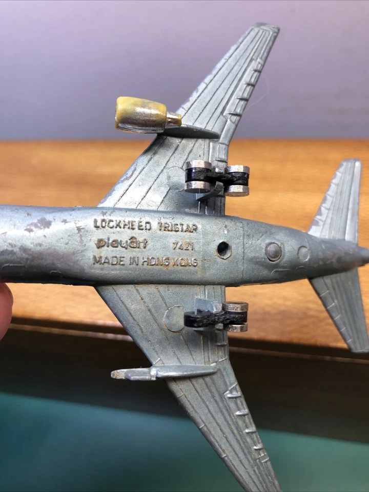 Lockeed Tristar Playart Металлический Самолет Игрушка С Износом Винтажный Вид - Изображение 4 из 4
